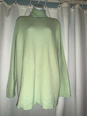Blair Mint Green Turtleneck Sweater 2XL Silk Angora Blend